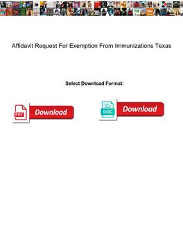 Affidavit Request for Exemption from Immunizations Texas
