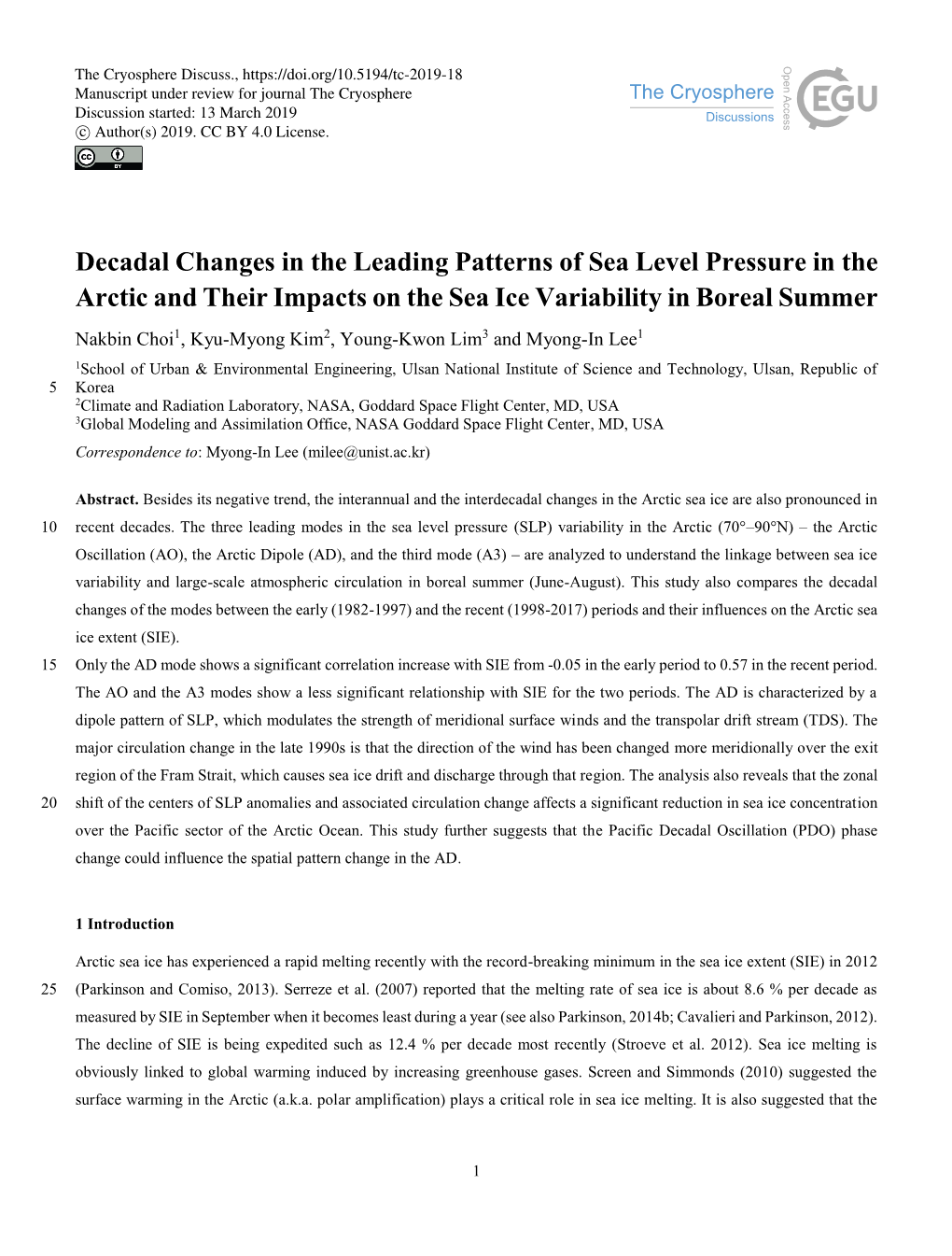 Decadal Changes in the Leading Patterns of Sea Level Pressure In