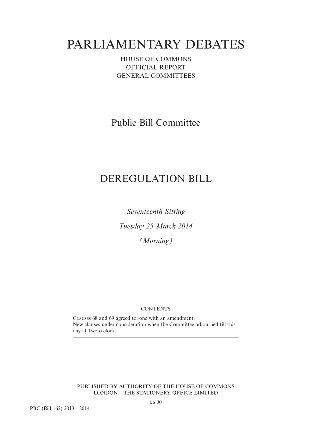 Parliamentary Debates House of Commons Official Report General Committees