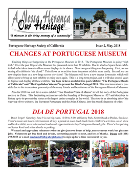 Changes at Portuguese Museum Dia De Portugal 2018