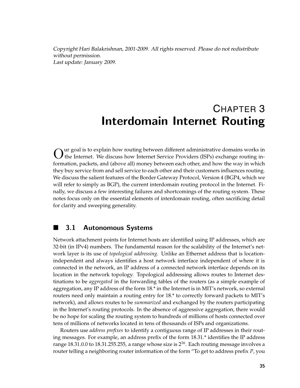 Interdomain Internet Routing