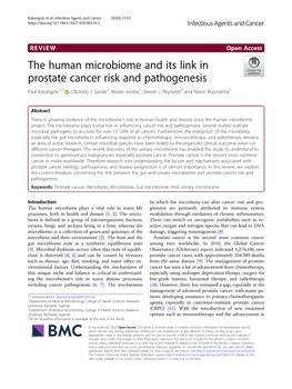 The Human Microbiome and Its Link in Prostate Cancer Risk and Pathogenesis Paul Katongole1,2* , Obondo J