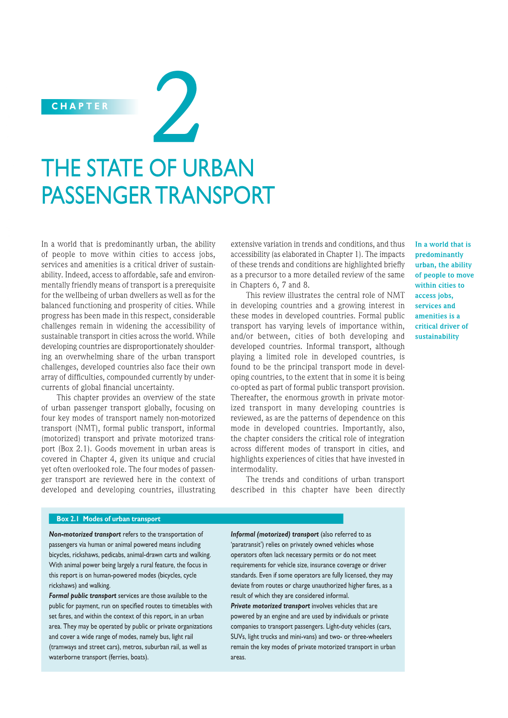 Planning and Design for Sustainable Urban Mobility: Global Report On