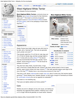 West Highland White Terrier - Wikipedia, the Free Encyclopedia