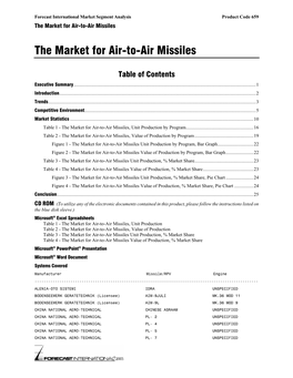 The Market for Air-To-Air Missiles