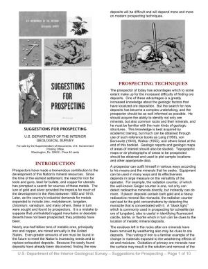 Introduction Prospecting Techniques