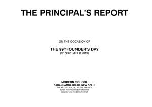 The Principal's Report