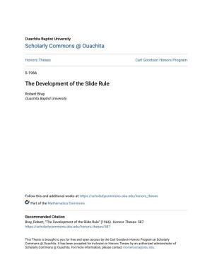 The Development of the Slide Rule