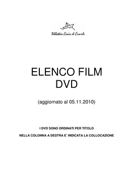 Elenco Film Dvd