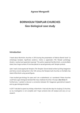 BORNHOLM TEMPLAR CHURCHES Geo-Biological Case Study