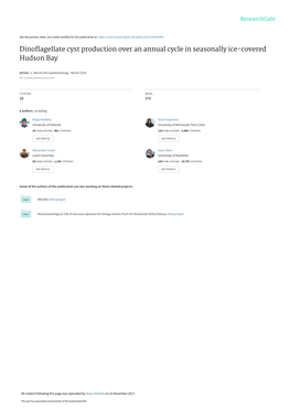 Dinoflagellate Cyst Production Over an Annual Cycle in Seasonally Ice