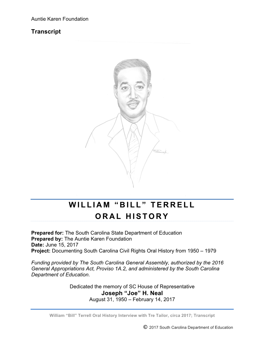 William “Bill” Terrell Oral History