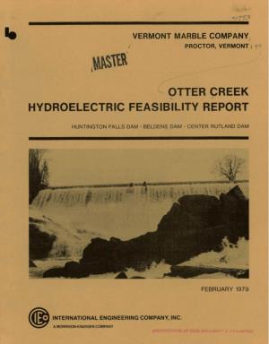Otter Creek Hydroelectric Feasibility Report
