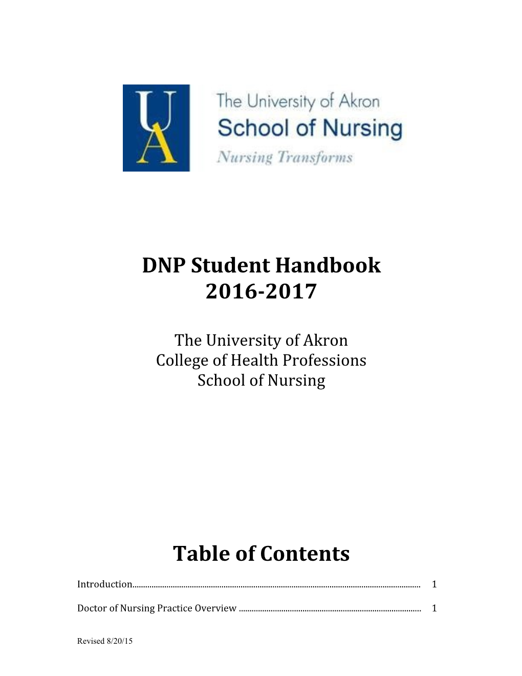 DNP Student Handbook