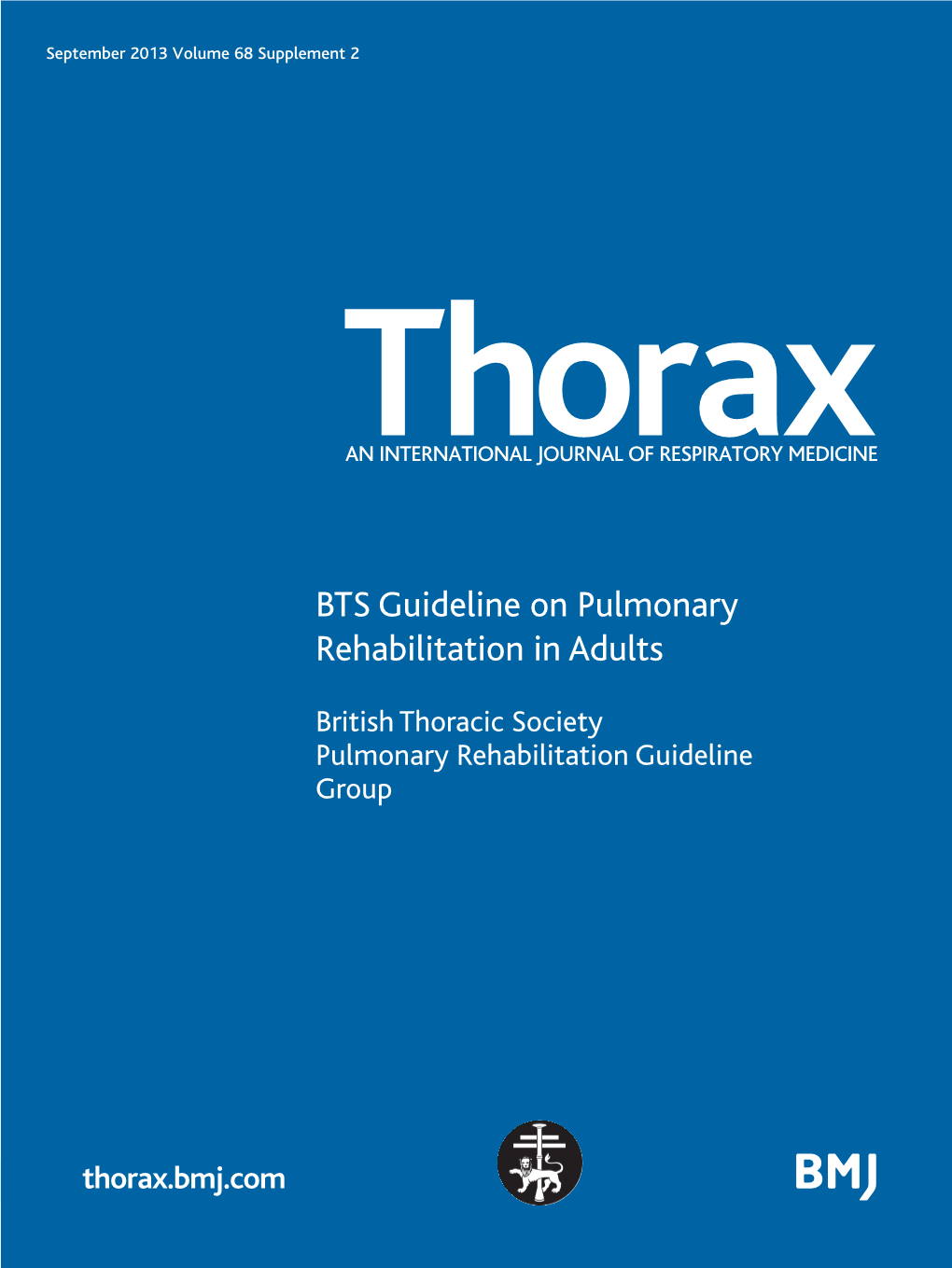 BTS Guideline on Pulmonary Rehabilitation in Adults