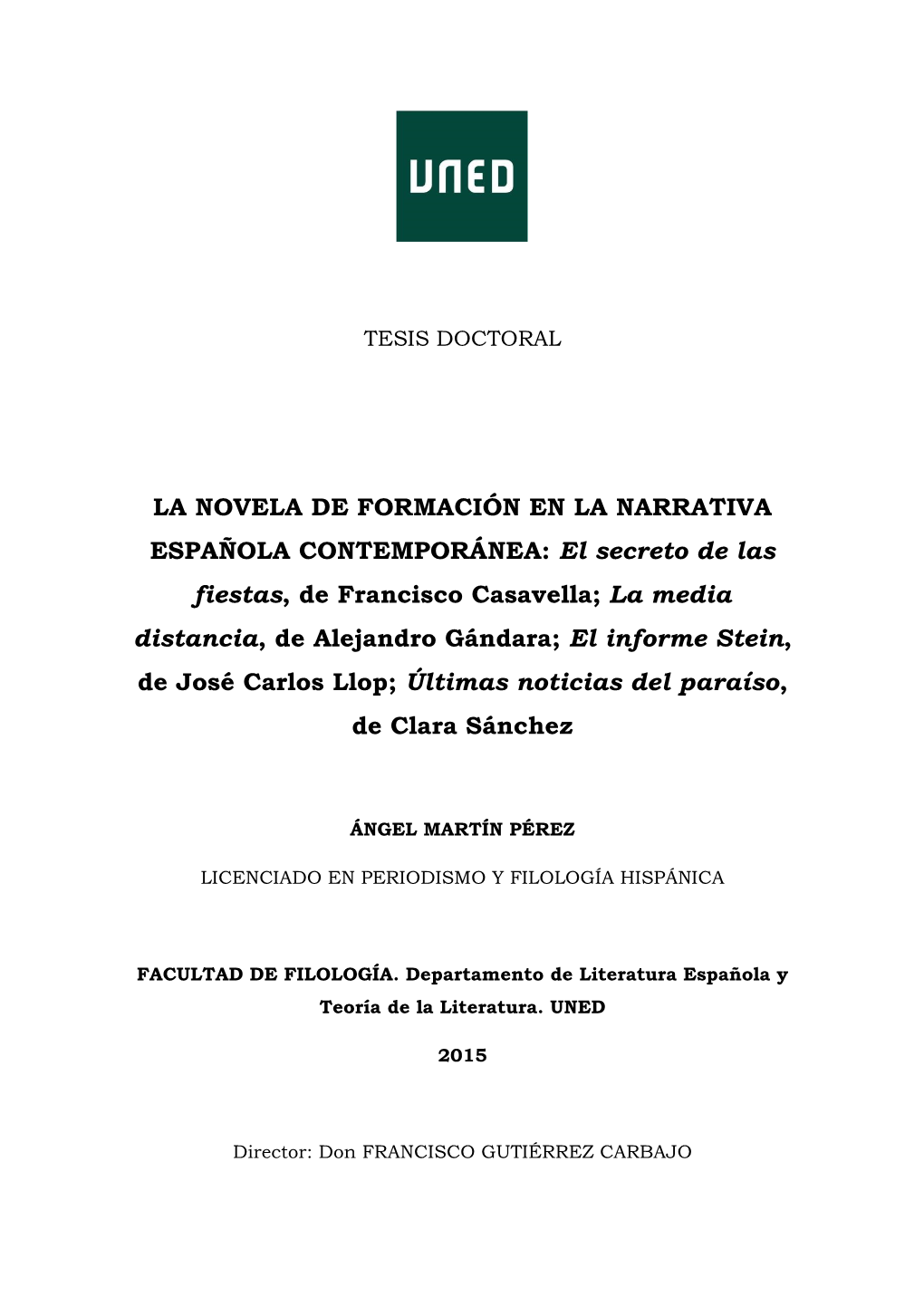 La Novela De Formación En La Narrativa