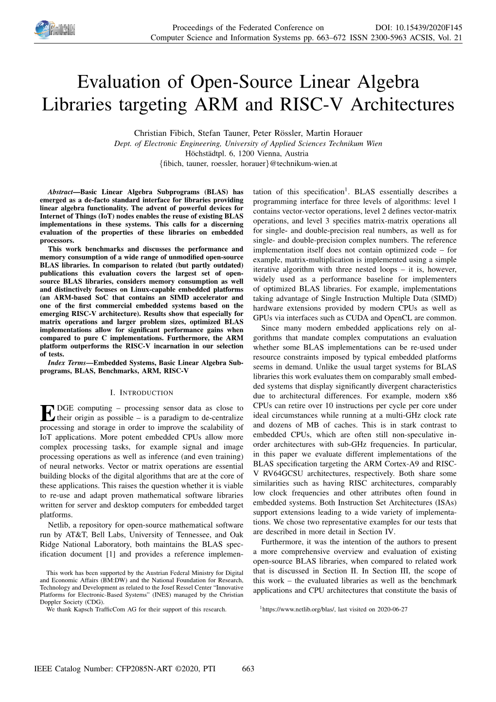 Evaluation of Open-Source Linear Algebra Libraries Targeting ARM and RISC-V Architectures