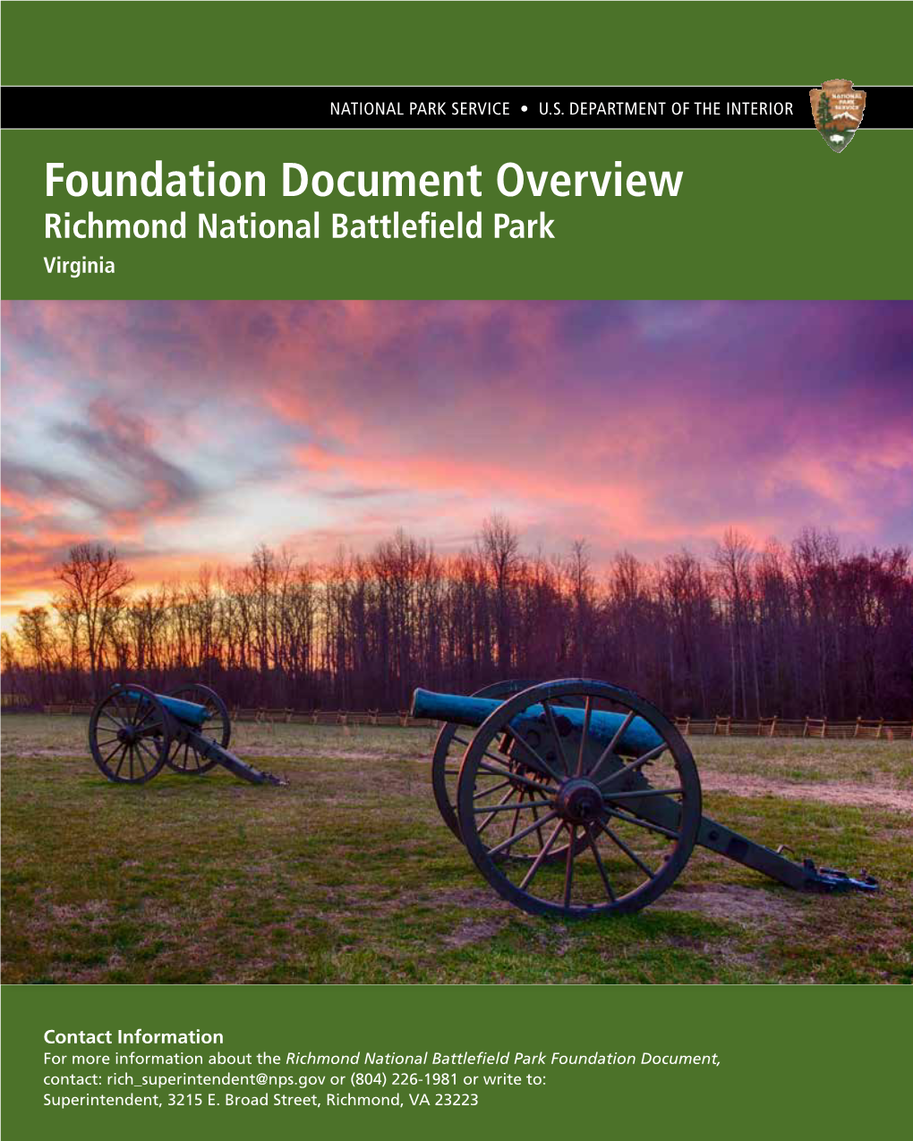 Foundation Document Overview, Richmond National Battlefield Park