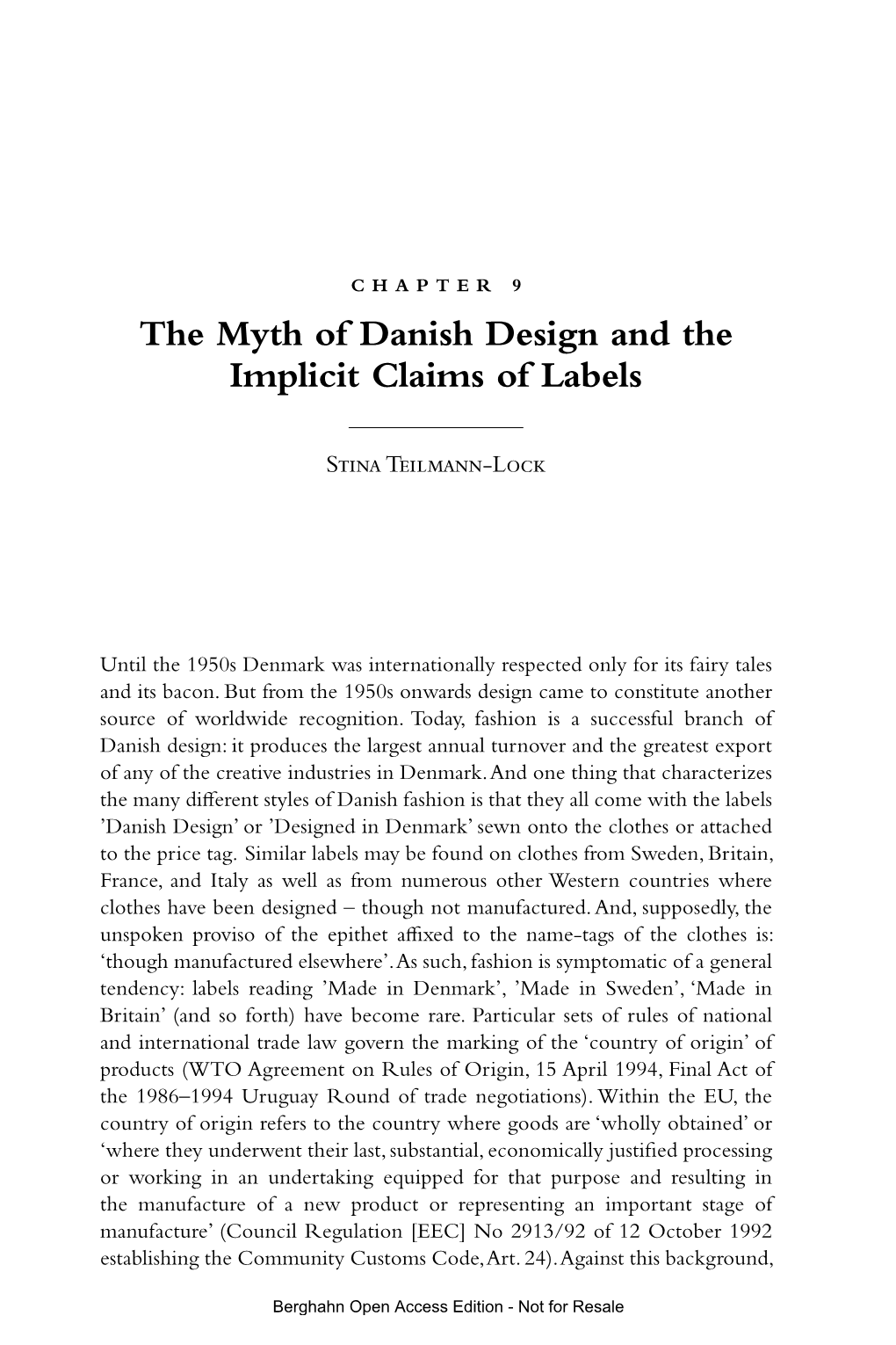 The Myth of Danish Design and the Implicit Claims of Labels