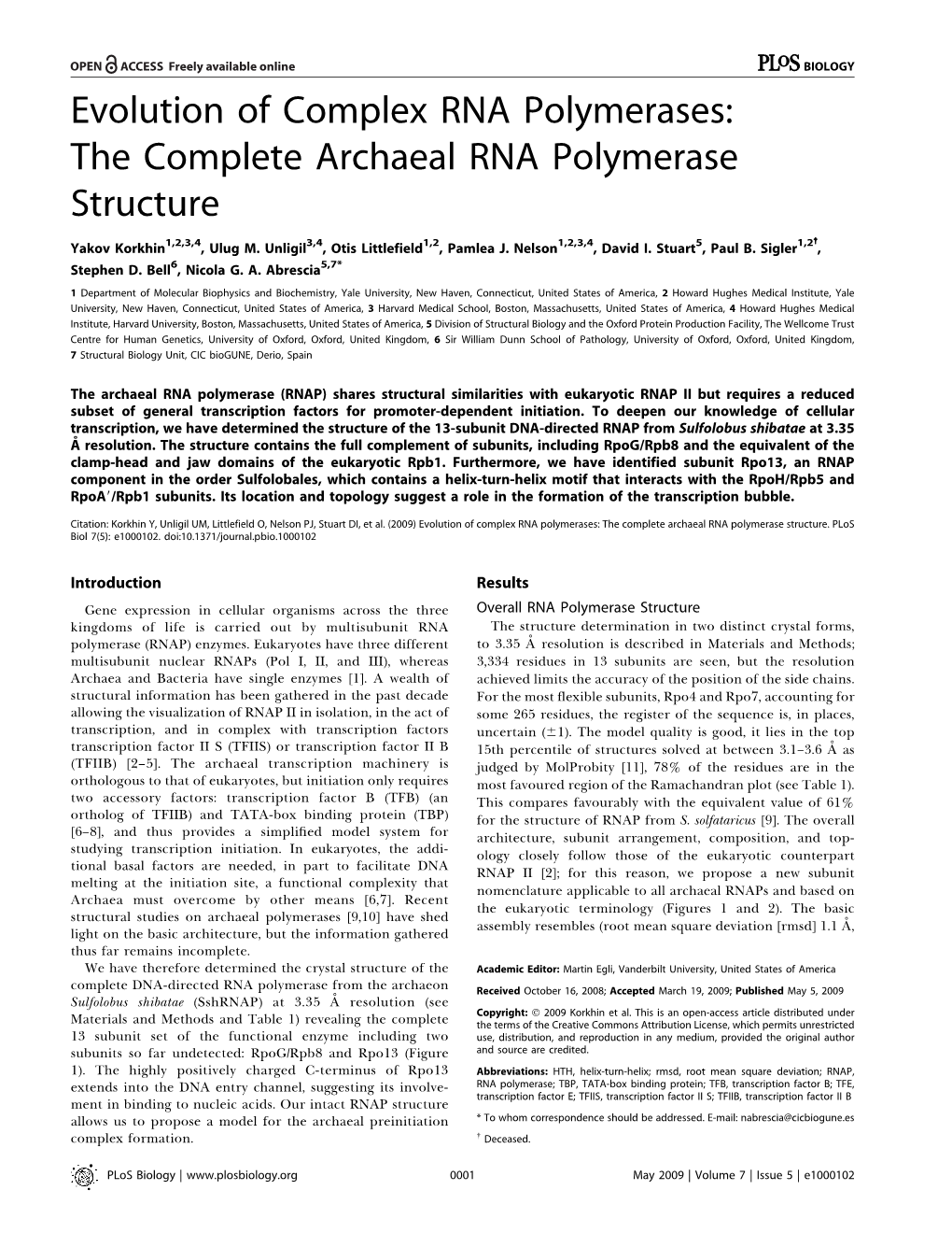 The Complete Archaeal RNA Polymerase Structure