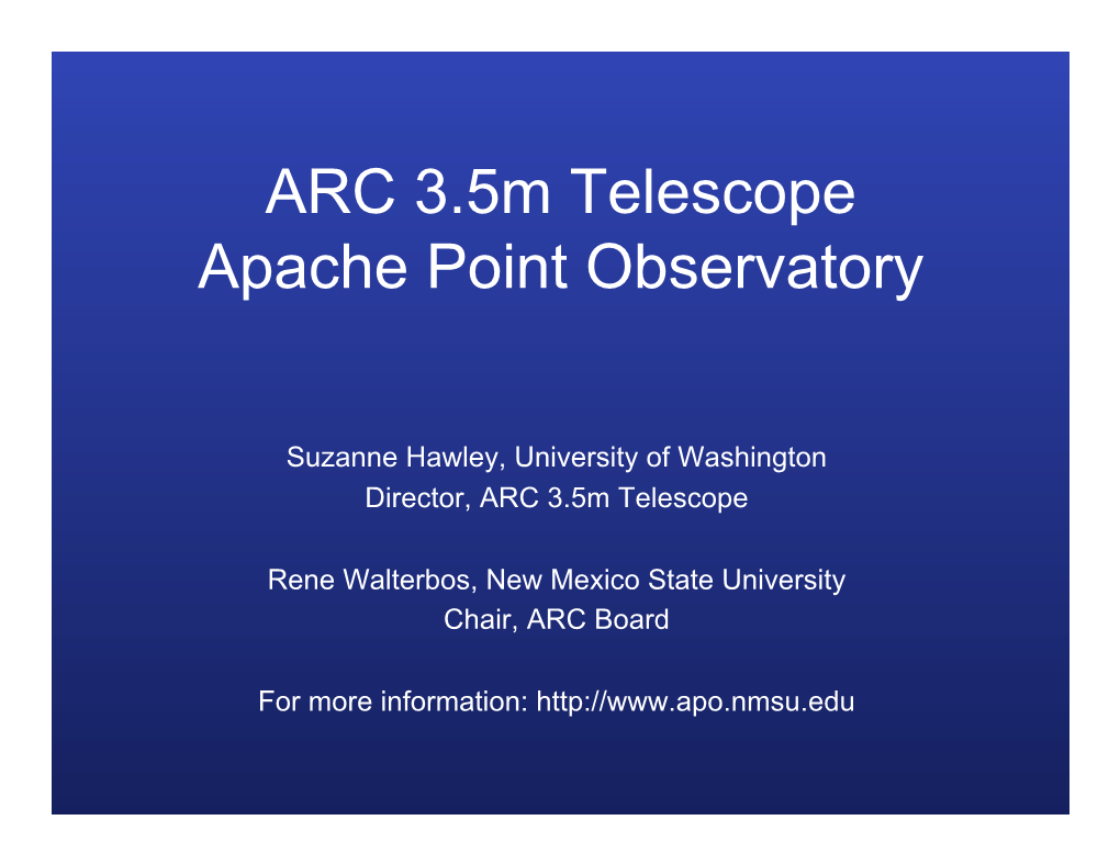 ARC 3.5M Telescope Apache Point Observatory