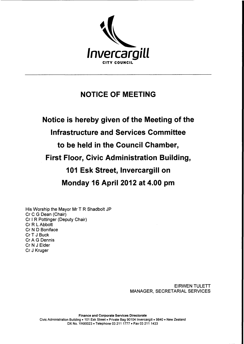 Invercargill CITY COUNCIL