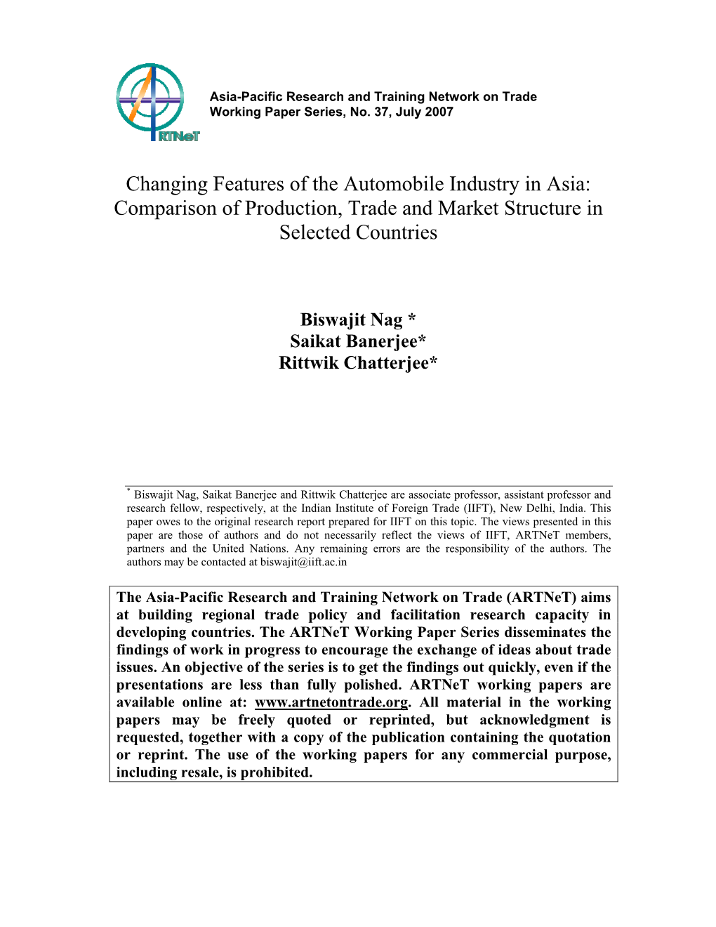 An Analysis of Automobile Industry in Selected Asian Countries