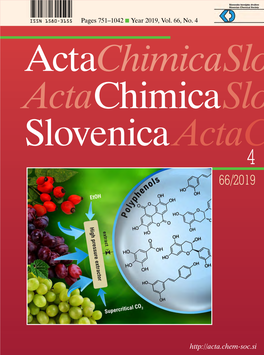 A Cta Chimica Slovenica 66/2019