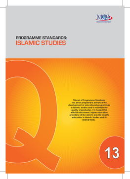 Programme Standards: Islamic Studies