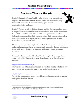 Readers Theatre Scripts