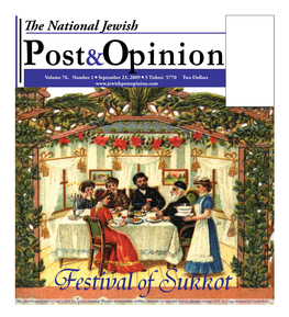 The National Jewish Post&Opinion Volume 76, Number 1 • September 23, 2009 • 5 Tishrei 5770 Two Dollars