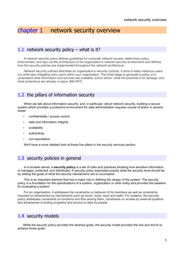 Chapter 1 Network Security Overview