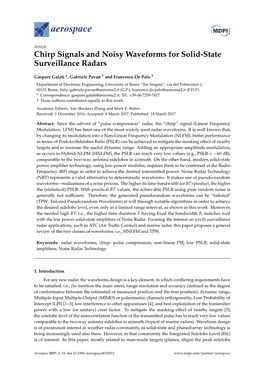 Chirp Signals and Noisy Waveforms for Solid-State Surveillance Radars