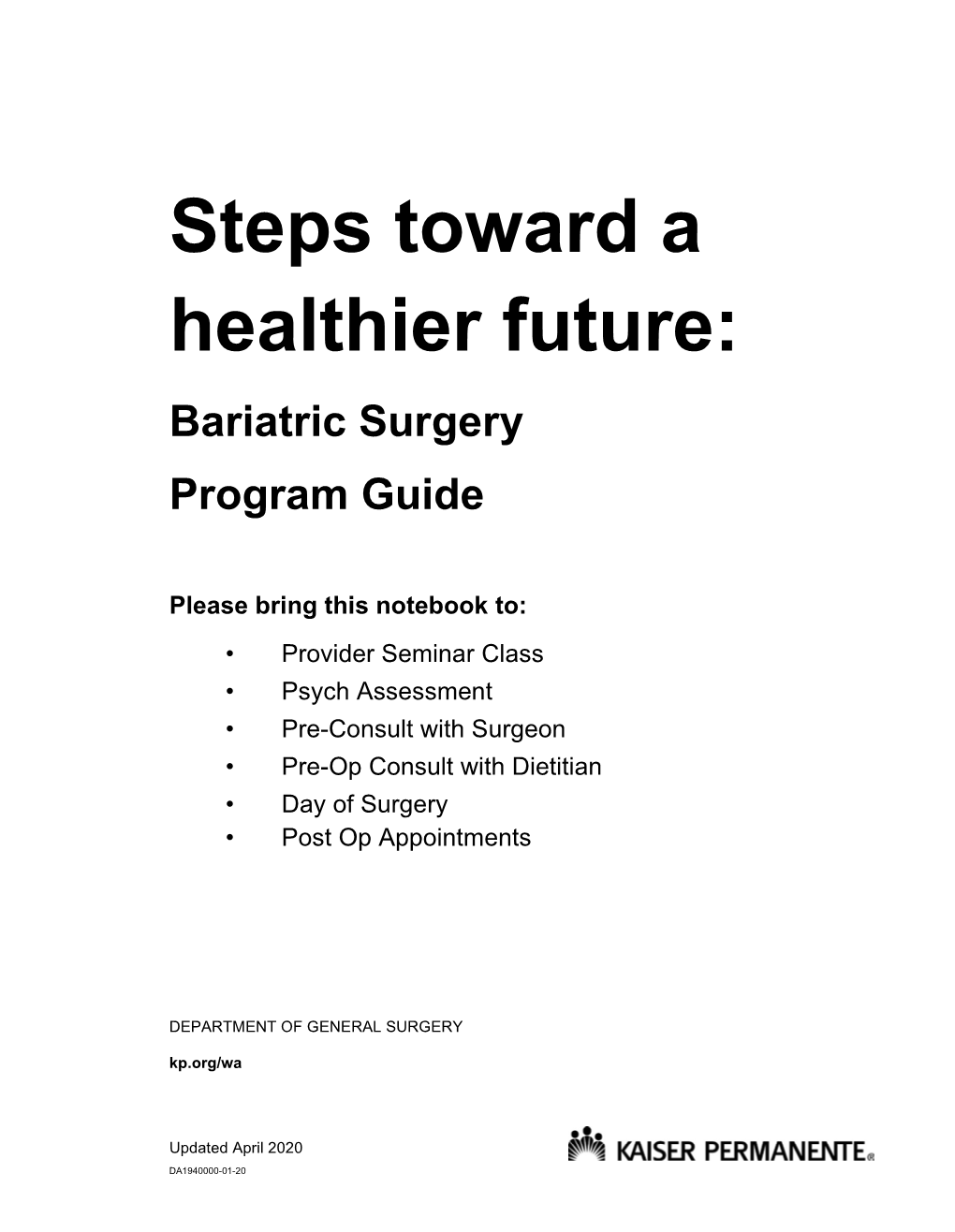 Bariatric Surgery Program Guide