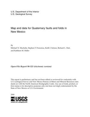 Map and Data for Quaternary Faults and Folds in New Mexico