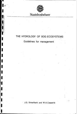 The Hydrology of Bog Ecosystems I