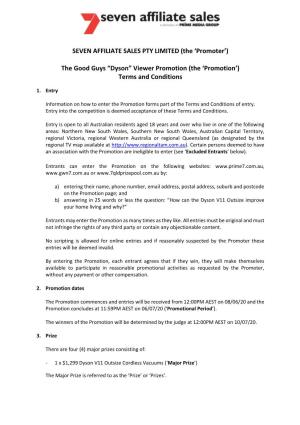 (The 'Promotion') Terms and Conditions