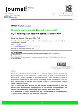 Biomarker Potential? Volumen 6 Numero 1 Pp 189-200 Maria Luz Gunturiz Albarracín ENERO 2021 DOI: 10.19230/Jonnpr.3821