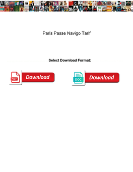 Paris Passe Navigo Tarif