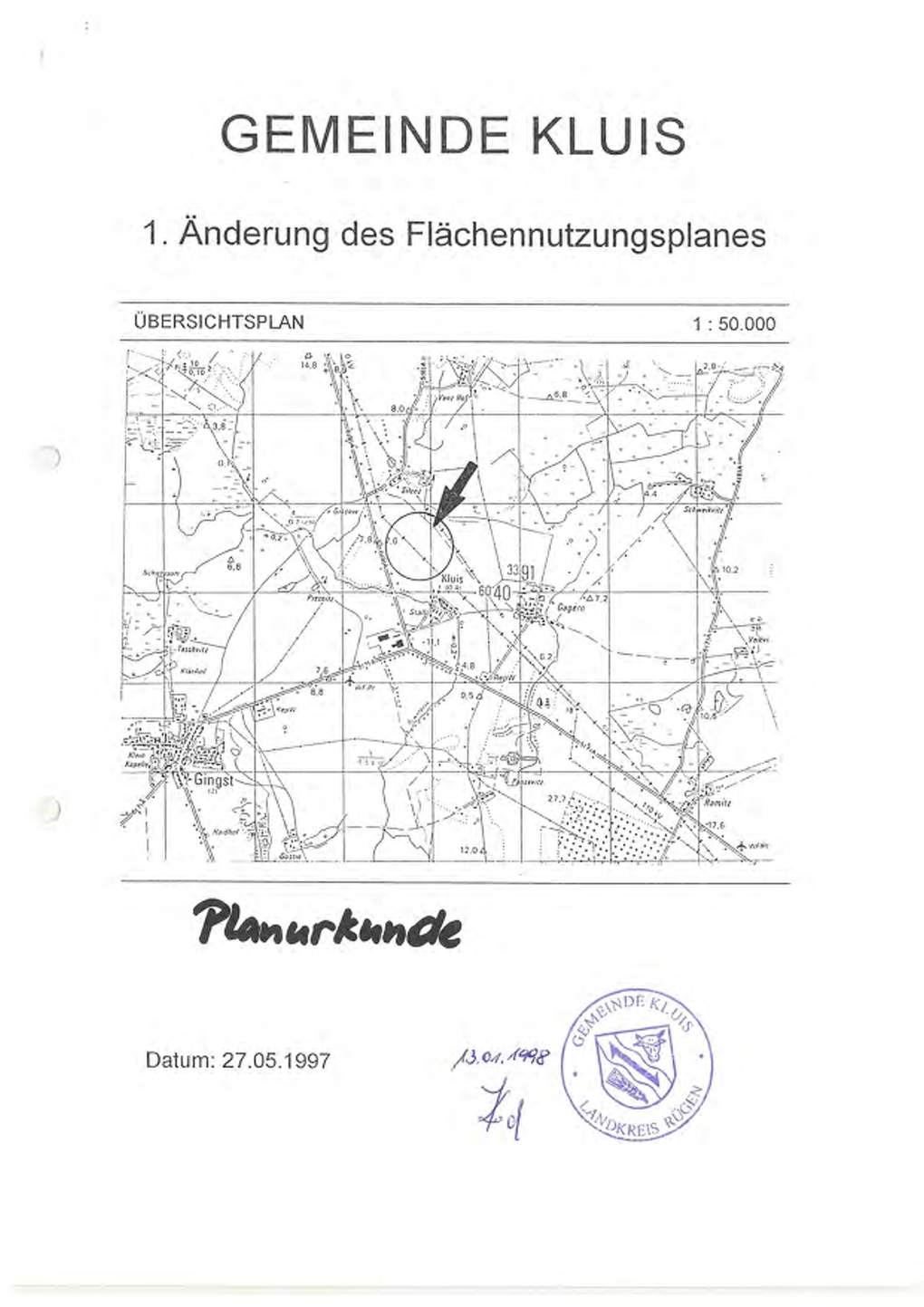 Flächennutzungsplan Der Gemeinde Kluis Nicht Dargestellt Werden