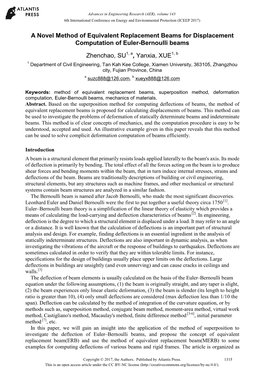 A Novel Method of Equivalent Replacement Beams for Displacement Computation of Euler-Bernoulli Beams