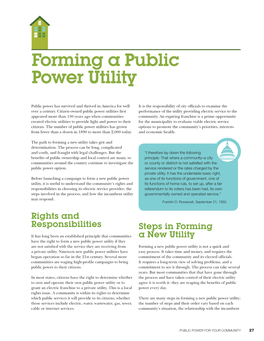 Forming a Public Power Utility