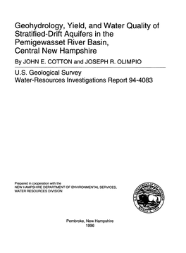 Geohydrology, Yield, and Water Quality of Stratified-Drift Aquifers in the Pemigewasset River Basin, Central New Hampshire by JOHN E