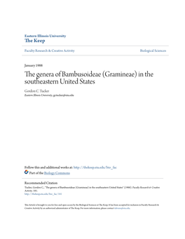 The Genera of Bambusoideae (Gramineae) in the Southeastern United States Gordon C