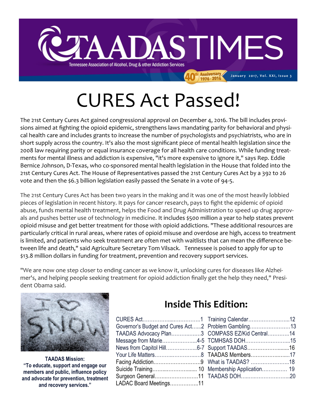 CURES Act Passed!