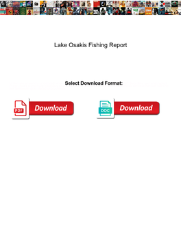 Lake Osakis Fishing Report