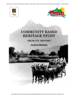 Community Based Heritage Study - Thematic History
