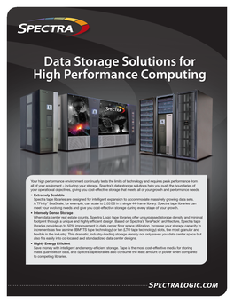 Data Storage Solutions for High Performance Computing