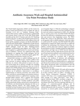 Antibiotic Awareness Week and Hospital Antimicrobial Use Point Prevalence Study