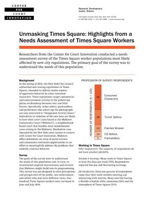 Unmasking Times Square: Highlights from a Needs Assessment of Times Square Workers